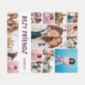 紫ガーリー16フォト最高のフドモダンシンプルFL フリースブランケット (正面(横))