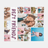 紫ガーリー16最高の友モダンシンプル人 フリースブランケット (正面(横))