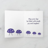 紫キノコ誕生日カード カード (内部)