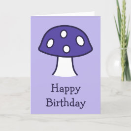 紫キノコ誕生日カード カード