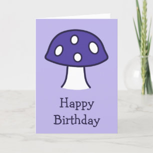 紫キノコ誕生日カード カード