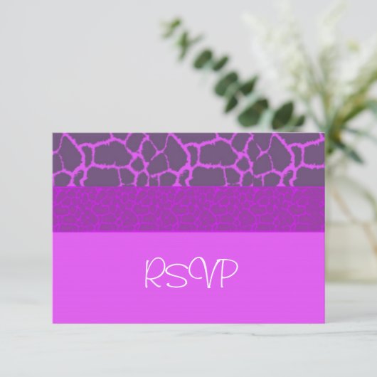 紫キリン模様RSVP 出欠カード (スタンド正面)
