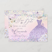 紫キンセアニェラ日救付ホログラフィ紙吹雪 招待状 (正面/裏面)