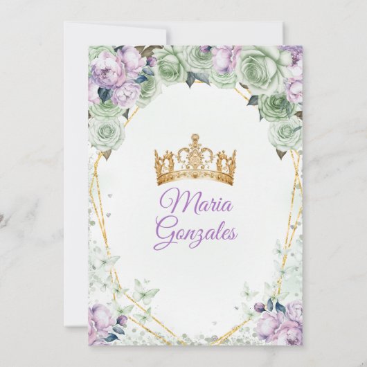 紫キンセアニラセージグリーンメキシカンチョウ 招待状 (裏面)