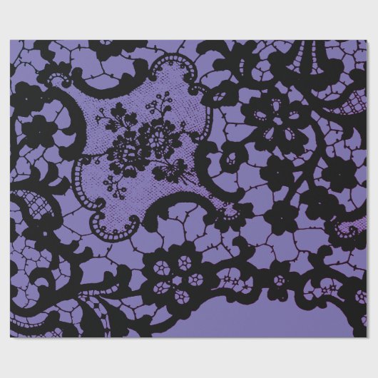 紫ギフト包装アンティークにおける紙レース模様 ラッピングペーパー (フラット)