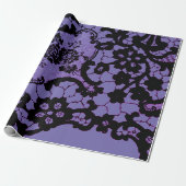 紫ギフト包装アンティークにおける紙レース模様 ラッピングペーパー (アンロールド)