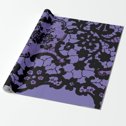 紫ギフト包装アンティークにおける紙レース模様 ラッピングペーパー (アンロールド)