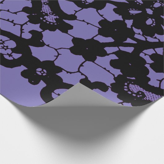 紫ギフト包装アンティークにおける紙レース模様 ラッピングペーパー (角)