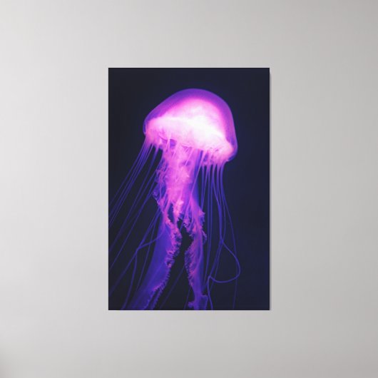 紫クラゲと青海キャンバス印刷 キャンバスプリント (正面)