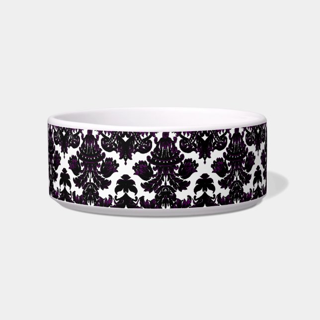 紫クラシック色のダマスクヒント ボウル (右)
