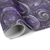 紫クリスマスエレガンスパターンシルバーアクセント ラッピングペーパー (ロールコーナー)