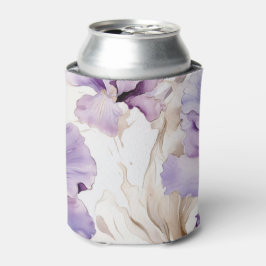 紫クリームアイリス花 缶クーラー