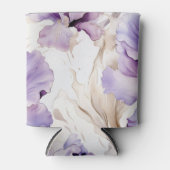紫クリームアイリス花 缶クーラー (正面)