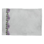 紫クロスステッチスミレオングレー 枕カバー (裏面-左)