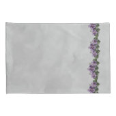 紫クロスステッチスミレオングレー 枕カバー (裏面-右)