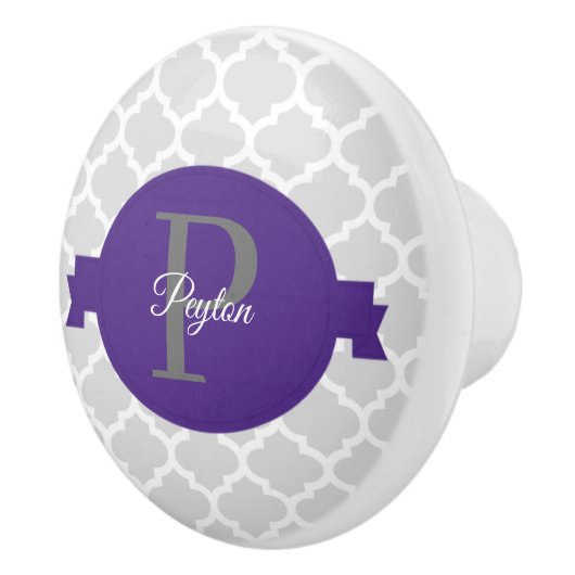 紫クローバーパーソナライズされたセラミックノブ セラミックノブ (右)