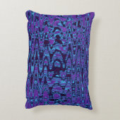 紫クールと青の抽象芸術絞り染めレトロ波 アクセントクッション (裏面(縦))