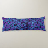 紫クールと青の抽象芸術絞り染めレトロ波 ボディピロー (裏面)