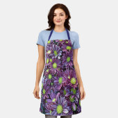紫クールの大子女房フローラシェフベイカー  エプロン (着用した状態)