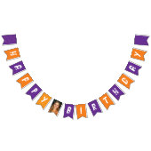 紫クールカラフルオレンジ色のフォトブラシタイポグラフィ バンティングフラッグ (全)