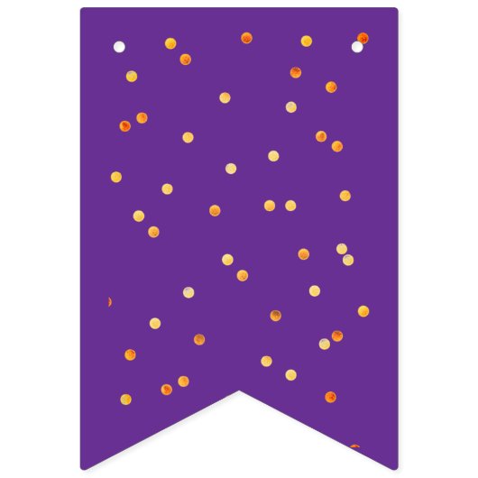 紫クールカラフルオレンジ色のフォトブラシタイポグラフィ バンティングフラッグ (第1の旗)