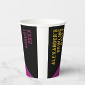 紫クールカラフルボーリング誕生日パーティー名 紙コップ (右)