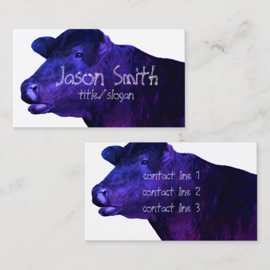 紫クール牛カスタム両面 名刺 (正面/裏面)