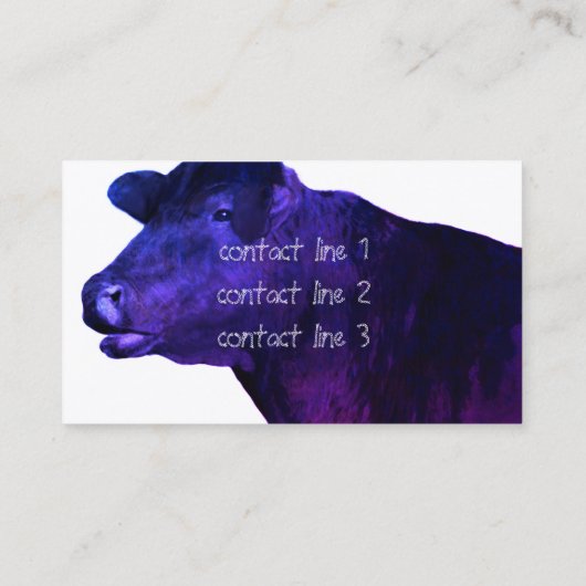 紫クール牛カスタム両面 名刺 (裏面)