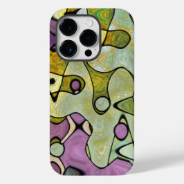 紫クール黄の緑のおもしろい熱狂する円 Case-Mate iPhone 14 PROケース