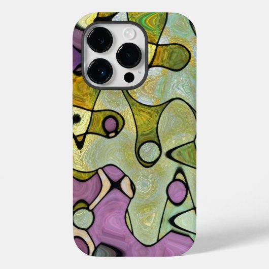 紫クール黄の緑のおもしろい熱狂する円 Case-Mate iPhoneケース (裏面)