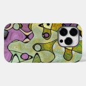 紫クール黄の緑のおもしろい熱狂する円 Case-Mate iPhoneケース (裏面 (横))