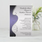 紫グラディエント華美シルバー結婚スワーズ 招待状 (スタンド正面)