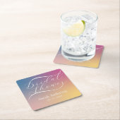 紫グラデモダンーショングラデーションスクリプトブライダルシャワー スクエアペーパーコースター (インサイチュ)