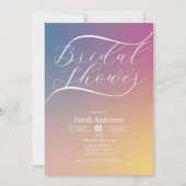 紫グラデモダンーショングラデーションスクリプトブライダルシャワー 招待状 (正面)