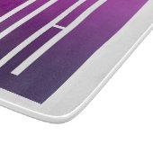 紫グラデーションと白のイニシャルまたはその他の文字 カッティングボード (角)
