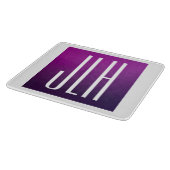 紫グラデーションと白のイニシャルまたはその他の文字 カッティングボード (角)