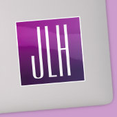 紫グラデーションと白のイニシャルまたはその他の文字 シール