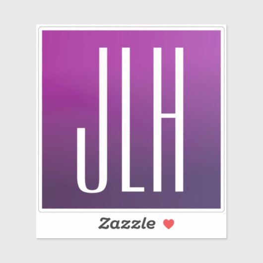 紫グラデーションと白のイニシャルまたはその他の文字 シール (シート)