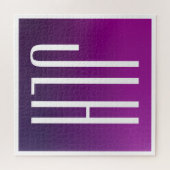 紫グラデーションと白のイニシャルまたはその他の文字 ジグソーパズル (横)
