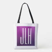 紫グラデーションと白のイニシャルまたはその他の文字 トートバッグ (裏面)