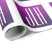 紫グラデーションと白のイニシャルまたはその他の文字 ラッピングペーパー (ロールコーナー)