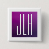 紫グラデーションと白のイニシャルまたはその他の文字 缶バッジ (正面)