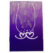 紫グラデーションの白 | ミディアムペーパーバッグ (正面)