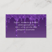 紫グラデーショングリッターモダン名刺 名刺 (裏面)
