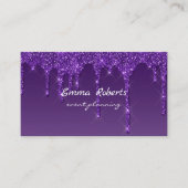 紫グラデーショングリッターモダン名刺 名刺 (正面)