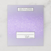 紫グラデーショングリッター薄紫パステル色ブロック プレイスカード (外部開封)
