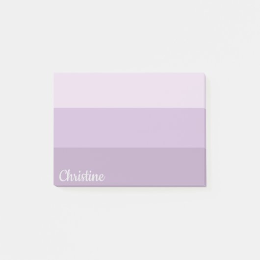 紫グラデーションストライプのの付箋 ポストイット (正面)