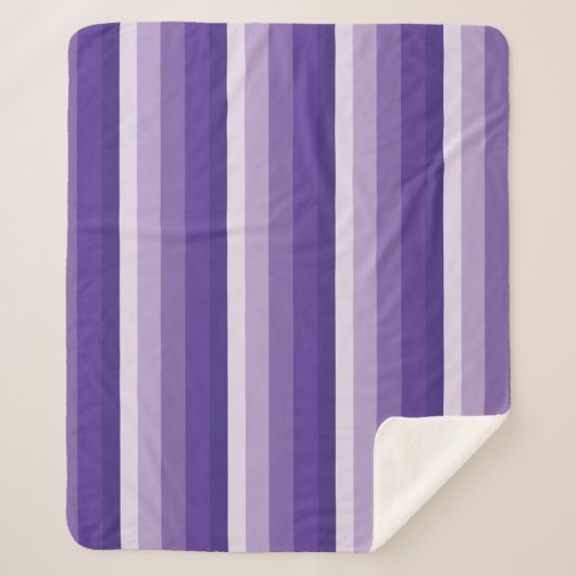 紫グラデーションストライプ色の シェルパブランケット (正面)