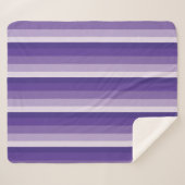 紫グラデーションストライプ色の シェルパブランケット (正面(横))