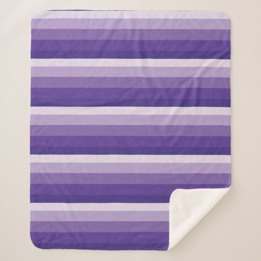 紫グラデーションストライプ色の シェルパブランケット (正面)